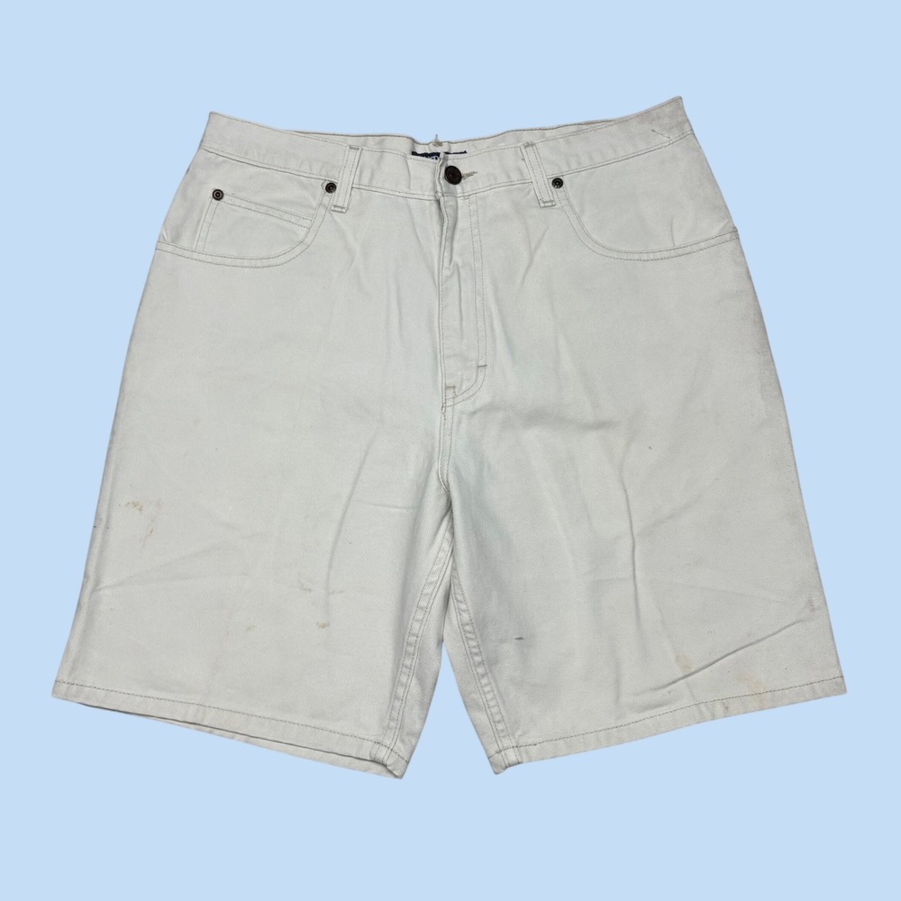 Cherokee Mens Vintage Off White Denim Shorts Size 36 Cotton T101K